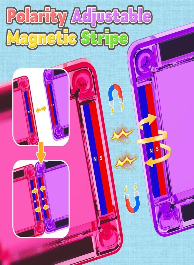 ORZbb Magnetic Tiles Mini Travel Toddler Set, Magnetic Blocks Building Kids Toys & Games, Montessori Preschool Classroom Must Haves Educational Learning Sensory Toys for 3+ Year Old Boys Girls Birthday Gift - Image 5